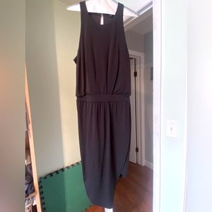 Sleeveless Black Asymmetrical Bottom Elastic waist dress